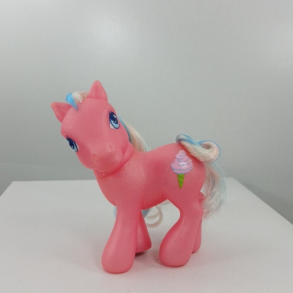 2002 My Little Pony Pink Shimmer Cotton Candy Blue Hair G3